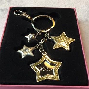 Things Remembered Custom Engravers star silver tone keychain initials KAN.
